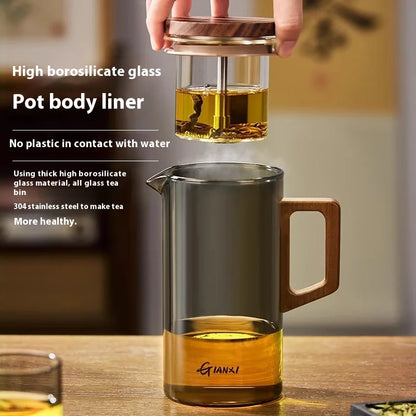 magnetic Lid Suction Teapot High Temperature Resistant Glass Tea Set Press to Make Teapot Separation Filter Teacup Kettle