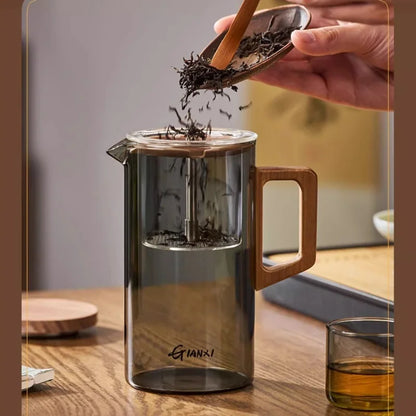 magnetic Lid Suction Teapot High Temperature Resistant Glass Tea Set Press to Make Teapot Separation Filter Teacup Kettle